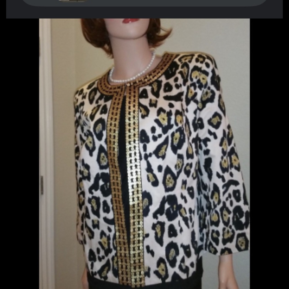 Leopard Print Sequin Jacket